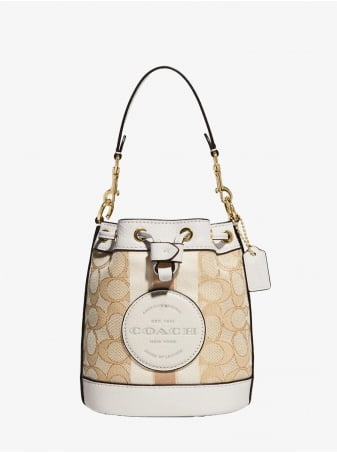 Сумка COACH Mini Dempsey Bucket Bag In Signature Jacquard With Stripe And Coach Patch Small